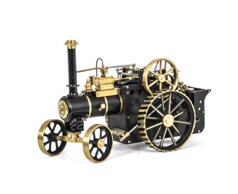 A Model Live Steam Traction Engine 'Old Timer' by Mercer (DRM) of Birmingham, to approx ¾" scale and finished in black/brass,