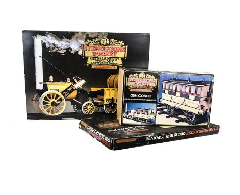 An Incomplete 3½" Gauge Hornby Live Steam 'Rocket' Set G104 Coach and Points, the G100 set containing 'Rocket' Locomotive and