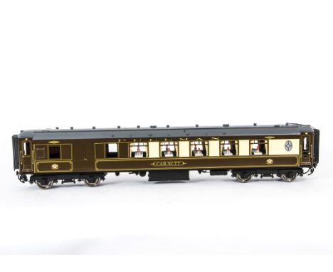 A Gauge I Finescale Pullman Car 'No 77' (1e) by Golden Age Models, Made in Korea by F M Models, finished in traditional Pullm