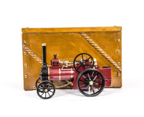 A Maxitrak ¾" Scale Live Steam Gas-fired Allchin Traction Engine,  in crimson and black with brass trim, serial no 094, featu