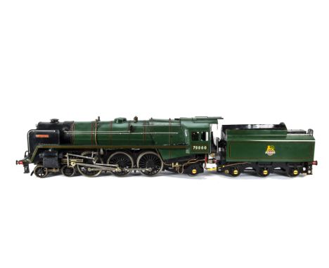 A Well-engineered 3½" Gauge Live Steam 4-6-2 'Britannia' Locomotive and Tender and Related Items, completed in 1992 and exhib