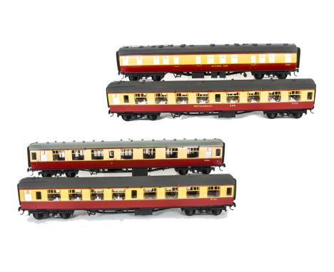 Four Gauge I Finescale BR (WR) Mark 1 Corridor Coaches by Unknown Makers, all in BR 'blood &amp; custard' red/cream, comprisi