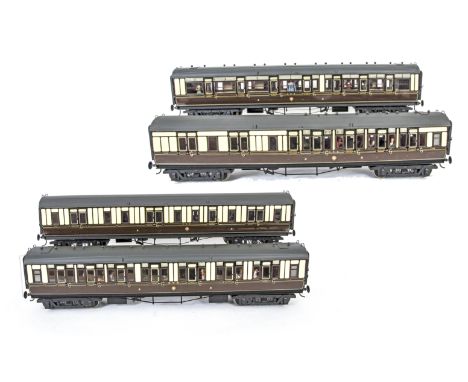 A Rake of Four Gauge I Finescale GWR Churchward 'Toplight' Corridor Coaches by Badger Coaches, actually built by Stevenson Ca