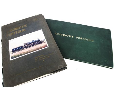 Two 'Locomotive Portfolio' Period Colour Print Collections by The Locomotive Publishing Co and Others,  An original LPC folde