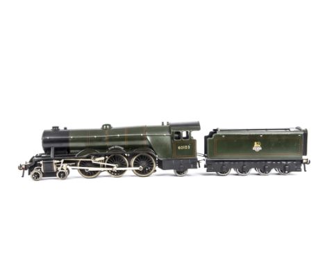 An Unboxed Bassett-Lowke O Gauge 3-rail DC 'Flying Scotsman' Locomotive and Tender, in lithographed BR lined green livery as 