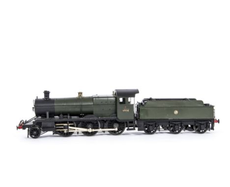 A Kit-built Finescale O Gauge GWR 'Mogul' Class 2-6-0 Locomotive and Tender, from an unidentified kit, well-made and with Por