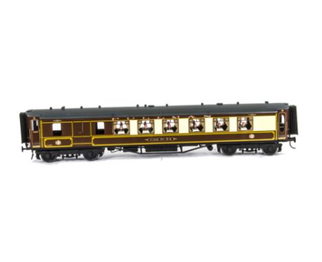 A Gauge I Finescale Pullman Brake/3rd Class Car No 54 by J &amp; M Models (Dorset), finished in traditional Pullman Umber/Cre