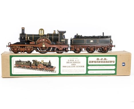 A Finescale O Gauge GWR 'Achilles' Class 4-2-2 Locomotive and Tender, from a DJB Engineering brass kit (LE no 94/100) with Po