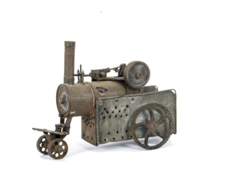 A Scratch-built Live Steam Traction Engine, overall length approx 12" with boiler apparently based on two former food cans, s