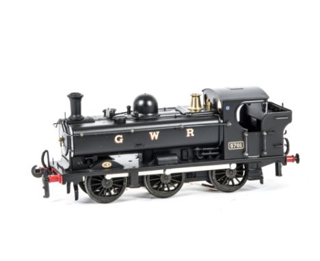 ACE Trains E21 0 Gauge Class 57XX GWR satin black 5701 0-6-0 Pannier Tank Locomotive, DC, with instructions, alternative chim