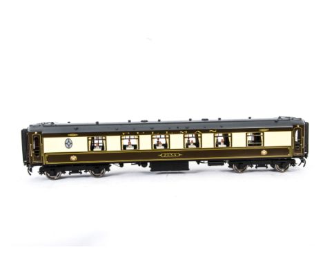 A Gauge I Finescale Pullman Car 'Zena' (1a) by Golden Age Models, Made in Korea by F M Models, finished in traditional Pullma