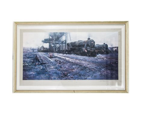 David Shepherd Signed Print, a framed and glazed limited edition example 163/850 Black Five Country signed David Shepherd pub