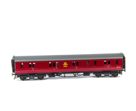 A Gauge I Finescale Ex-GWR Postal Stowage Van by Finescale Locomotive Co, finished in BR (WR) crimson as no W1170W (W117W to 