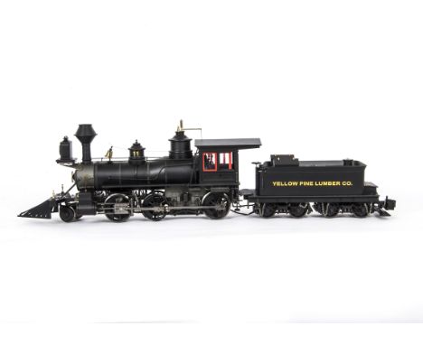 Another Bachmann Spectrum Series G Scale 2-6-0 'Mogul' Locomotive and Tender, ref 81496, in Yellow Pine Lumber Co black, E, c