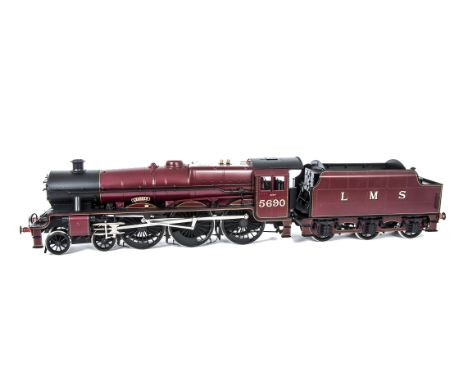 A Gauge I Finescale 2-rail Electric Ex-LMS 4-6-0 'Jubilee' Class Locomotive and Tender by Finescale Brass (SanCheng), finely 