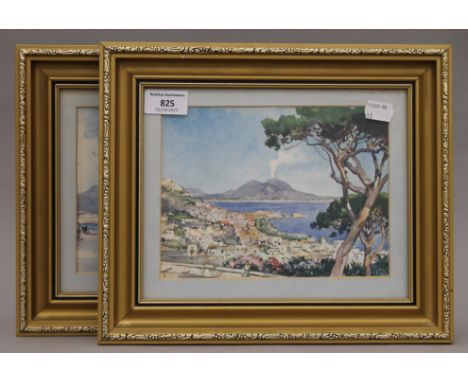 A pair of Naples 1960's prints, each framed and glazed. 20 x 15 cm.