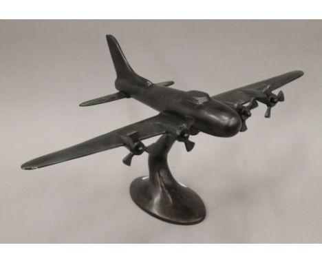 An model aeroplane on a stand. 56 cm wide.