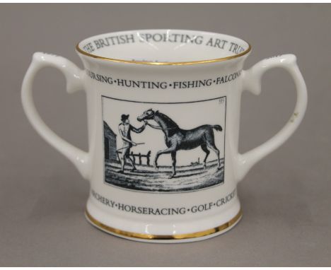 A loving cup - The British Sporting Art Trust celebrating 40 years 1977 to 2017, fine bone china, limited edition of 100, wit