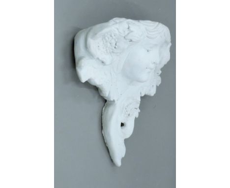 A white painted composite wall planter formed as an Art Nouveau girl. 37 cm high.