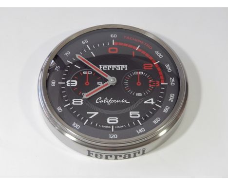 Attractive Dealer's wall clock representing Panerai's 'Scuderia by Panerai- Ferrari California'.If you would like any more in