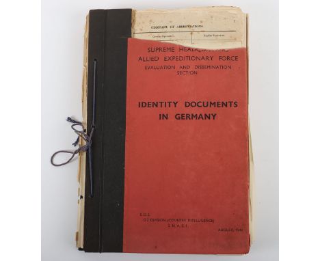 Identity Documents in Germany (Supreme Headquarters Allied Expeditionary Force, Evaluation and Dissemenation Section) Secret 