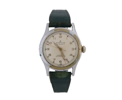 Breitling gentleman's stainless steel wristwatch, the signed dial with Arabic hours and luminous hands, incaboc antimagnetic,