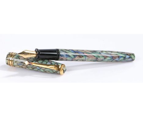 Conway Stewart 03/001 fountain pen, with mother of pearl effect body and 18 carat gold nibSome tarnishing to clip, otherwise 