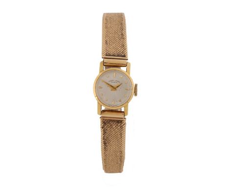 Favre Leuba 9 carat gold ladies wristwatch , the signed silver dial with dot and baton markers, manual wound, the case 14.5mm