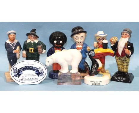 A set of eight Royal Doulton Millennium 20th Century Advertising Classics limited edition figures, including 'Sir Kreemy Knut