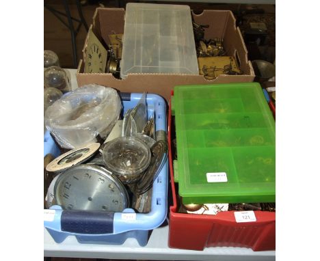 A quantity of various clock movements and spares.