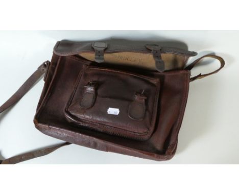 A Vintage Leather Satchel, 33cm Wide