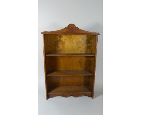 An Edwardian Wall Hanging Three Shelf Unit, 51cm Wide