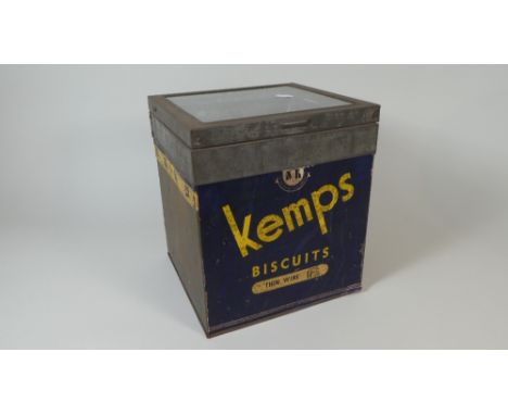 A Vintage Kemps Biscuit Tin with Glazed Top, 27cm high 