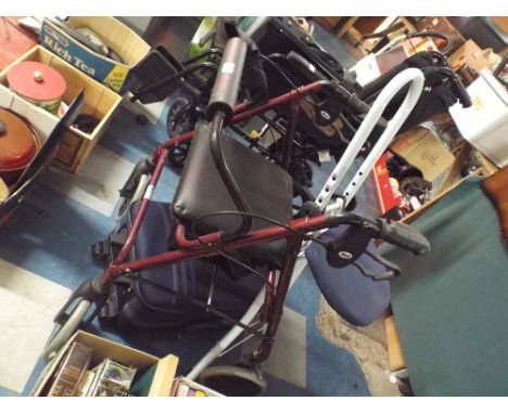 An Invalid Walking Aid and a Folding Stool 