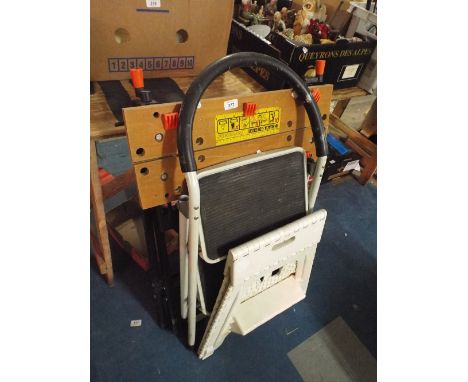 A Black and Decker Workmate, Two Step Folding Stool and a Small Folding Stool 
