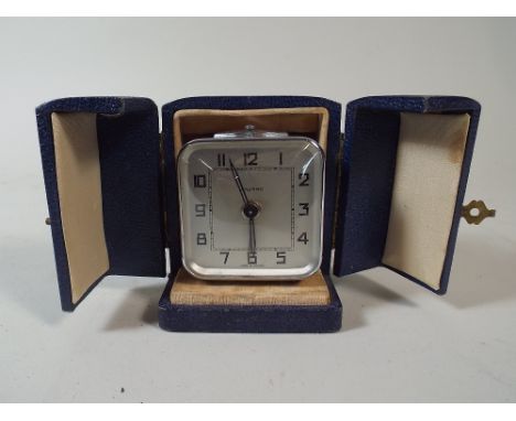 A Bayard Cased Travel Alarm Clock, 5.5cm High 