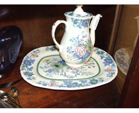 MASON COFFEE POT AND MEAT PLATTER