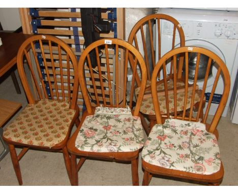 4 ERCOL STICKBACK CHAIRS