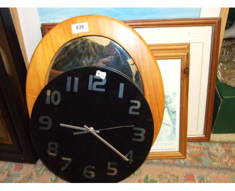 CLOCK, MIRROR AND 8 PICTURES 