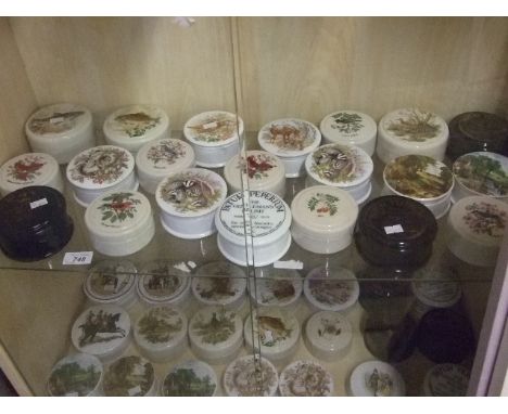 SHELF OF VARIOUS POTS  