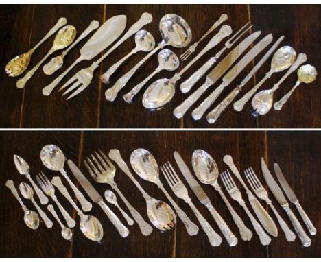 A very extensive canteen of silver plated King’s pattern cutlery, late 20th century, some unused and still wrapped, comprisin