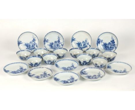 A collection of ten 18th century Chinese porcelain tea bowls and saucers from the Nanking Cargo, Qianlong period, in the 'Pag