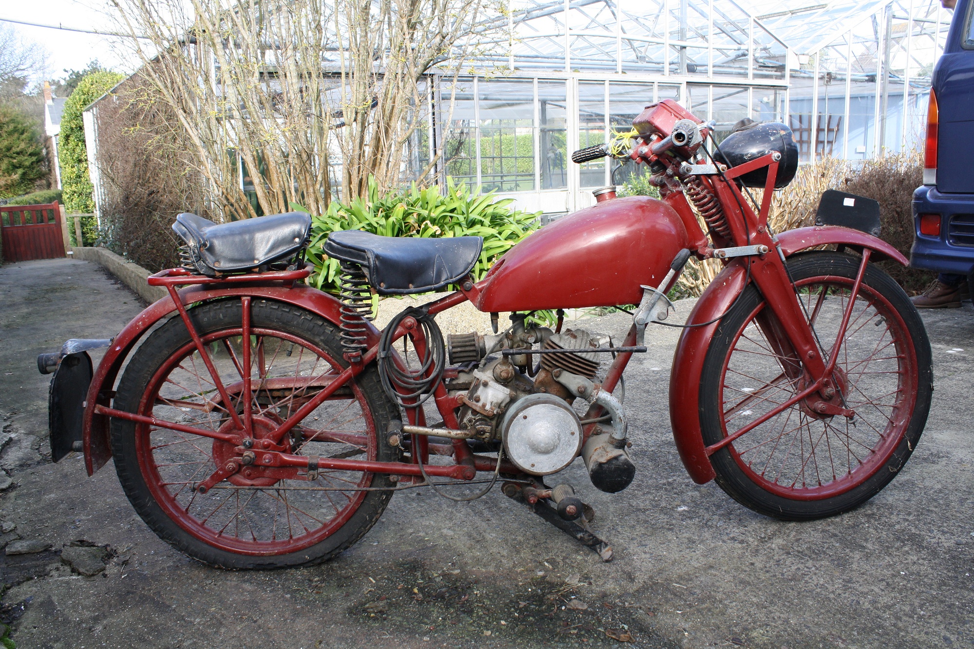 A 1930s vintage James motorcycle for restoration, with Villiers engine