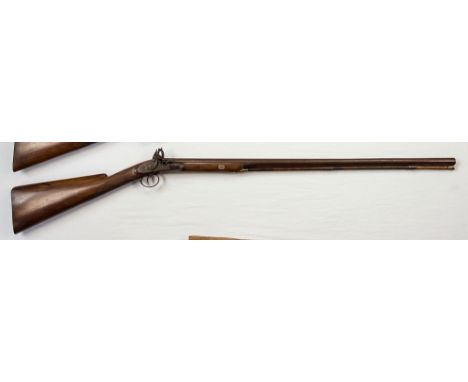A Scottish flintlock sporting musket by MacLauchlan, c.1790, approx. 23-bore, with damascus steel barrel, walnut half stock c
