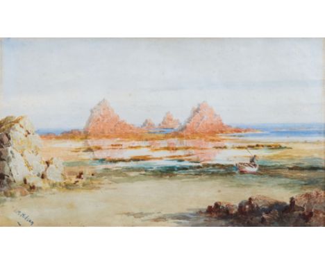 Jessie M. Hilson (British, fl.1880-1910), Low tide at Le Hocq, Jersey, watercolour, signed lower left, 10½ x 17¾in. (26.5 x 4