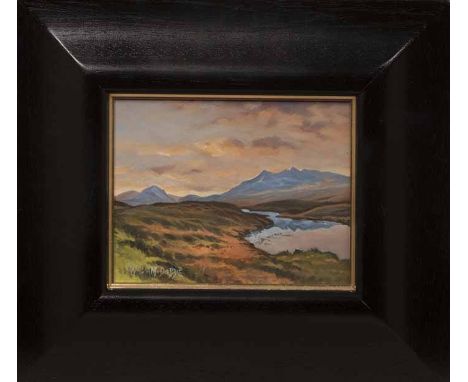 WILLIAM DOBBIE, THE MAGIC OF THE CULLINS oil on board, signed 17cm x 22cm Framed and under glass