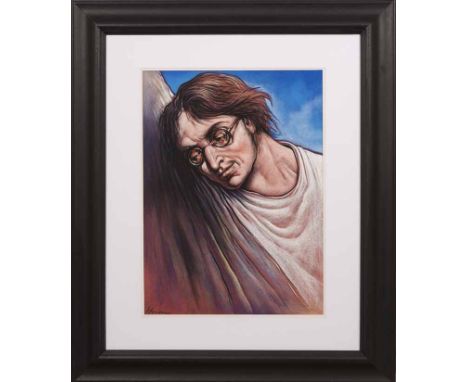 * PETER HOWSON OBE,
JOHN LENNON
pastel on paper, signed
60cm x 45cm
Mounted, framed and under glass