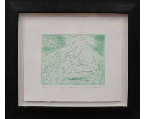 * ADRIAN WISZNIEWSKI  RSA HonFRIAS HRSW (b.1958),
POST MORTUM
lithograph on paper, signed, titled and numbered 25/25 in penci