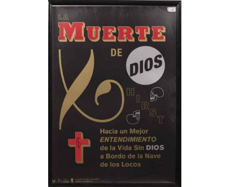 * DAMIEN HIRST,
LA MUERTE DE DIOS POSTER, , 
offset litho print on paper, signed
82cm x 57cm
Framed