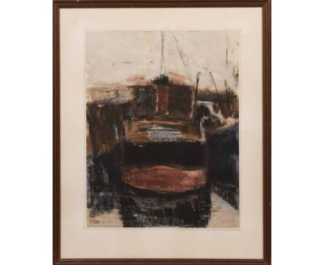 * JOHN MCKERRELL (SCOTTISH b 1947 -  )
STEAMER, EVENING
watercolour on paper,
50cm x 40cm
Note:  Edinburgh College of Art lab